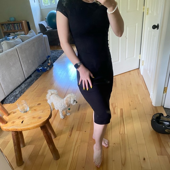 Club Monaco black midi dress - Picture 2 of 5